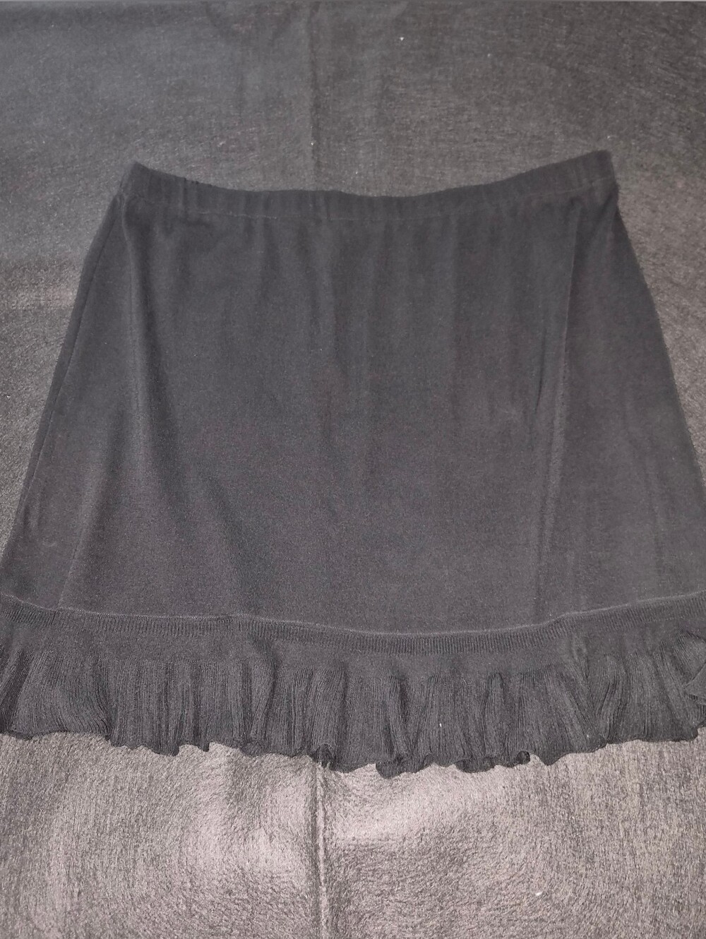 Ming Wang Black Ruffle Hem Pull-On Skirt Size 2X Plus Size
